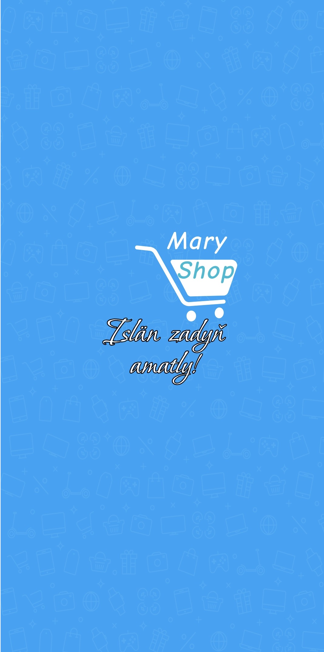 MaryShop app mockup on a phone